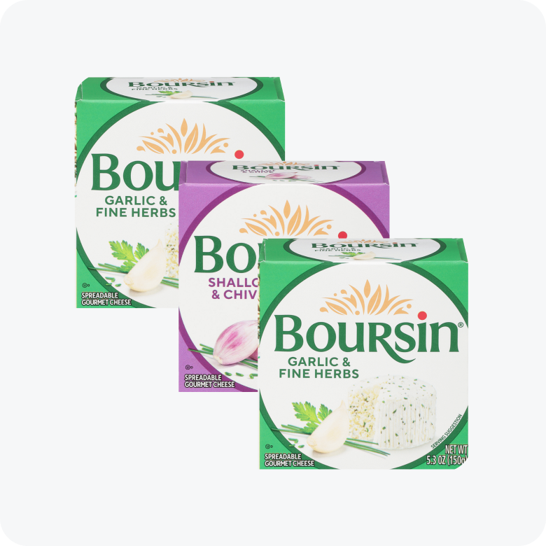 Boursin Variety Pk 3 ct 5.2 oz - Shallot and Chive (1), Boursin Garlic & Fine Herbs Cheese (2)