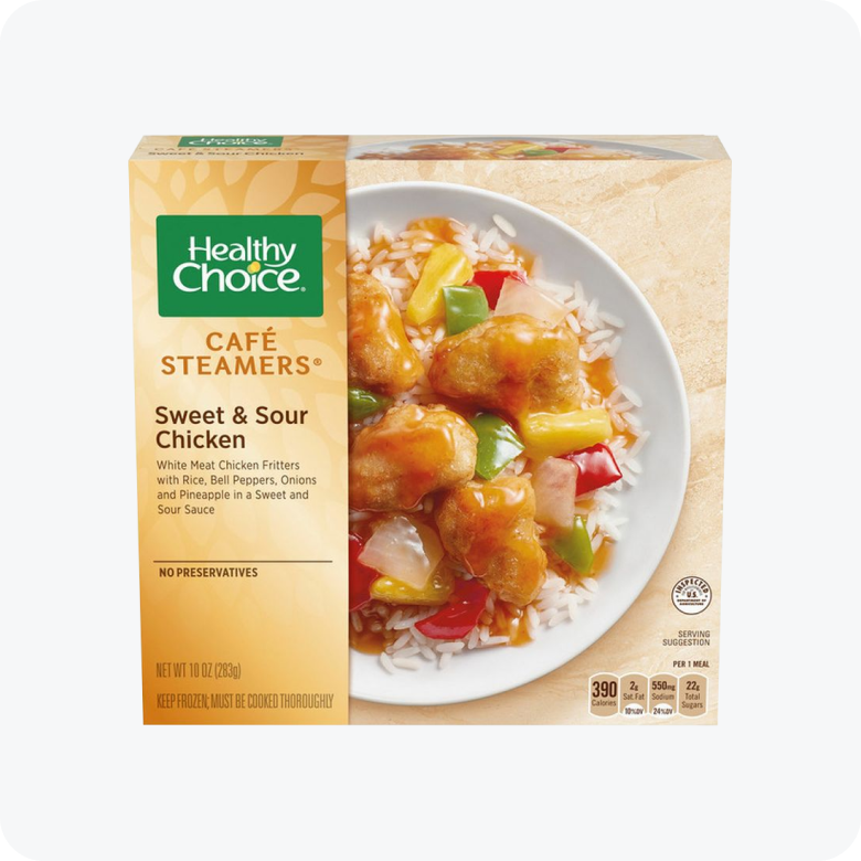 Healthy Choice Café Steamers Sweet & Sour Chicken Frozen Meal, 10 oz -- Pack of 8
