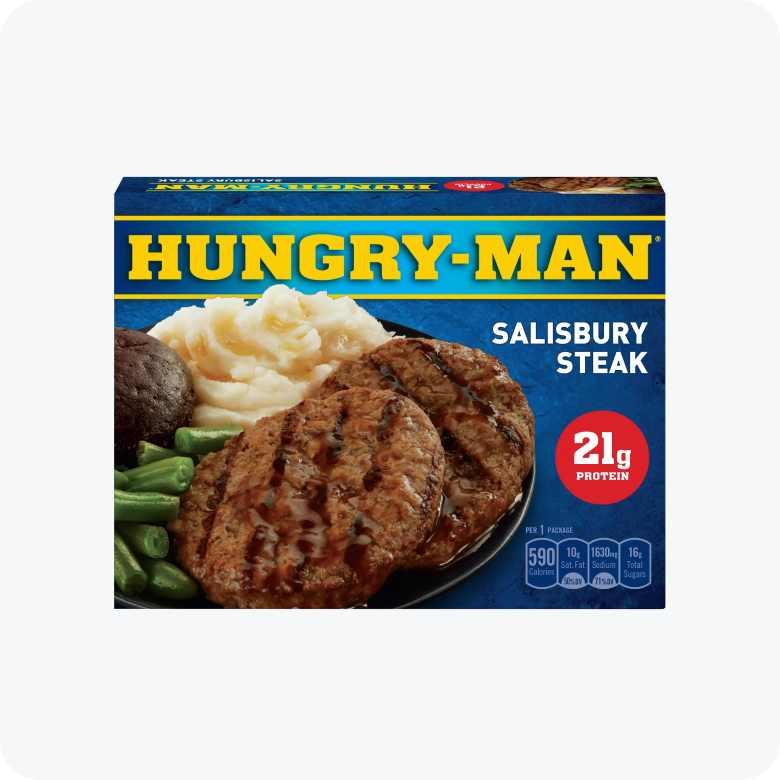 Hungry-Man Salisbury Steak Frozen Dinner, 16 oz -- Pack of 8