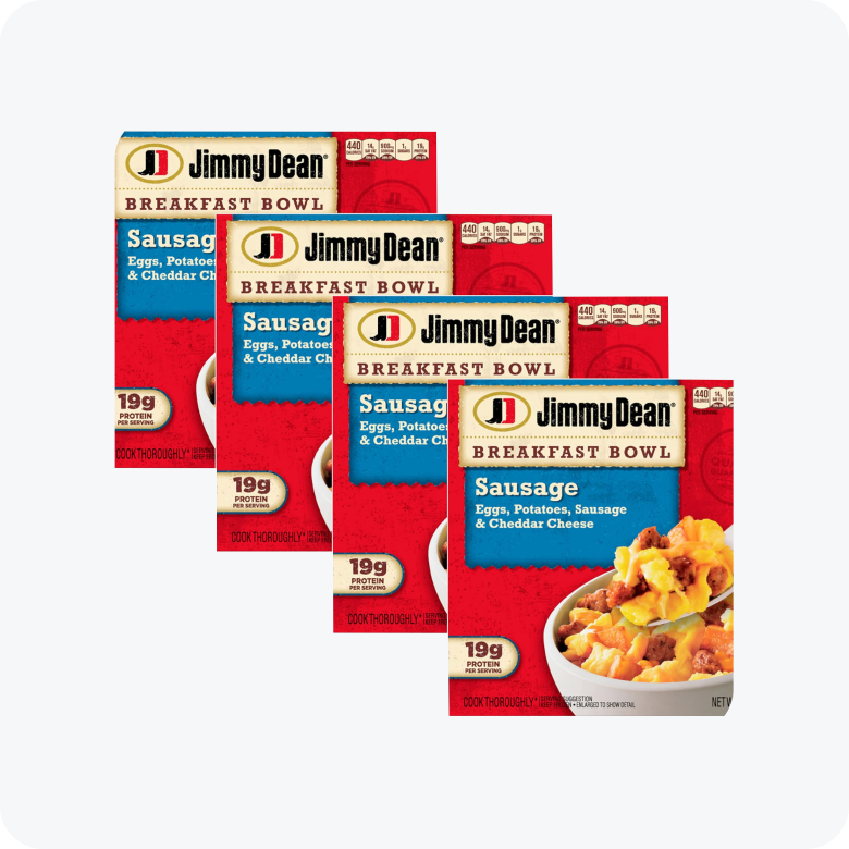 Jimmy Dean Breakfast Bowl Fluffy Eggs, Potatoes, Sausage and Cheddar Cheese, 7 oz -- 4 Pack