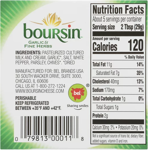 Boursin Garlic & Fine Herbs Spreadable Gournay Cheese Puck 5.2oz -- Pack of 2