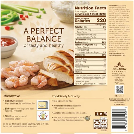Healthy Choice Cafe Steamers Cajun Chicken Shrimp, 9.9 Ounce -- 8 per case.
