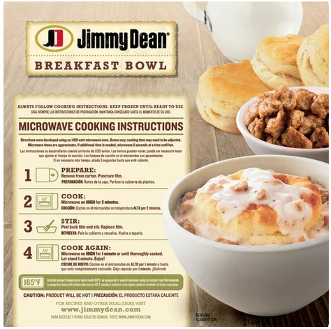 Jimmy Dean Biscuit and Sausage Gravy Breakfast Bowl, 9 Ounce -- 8 per case.