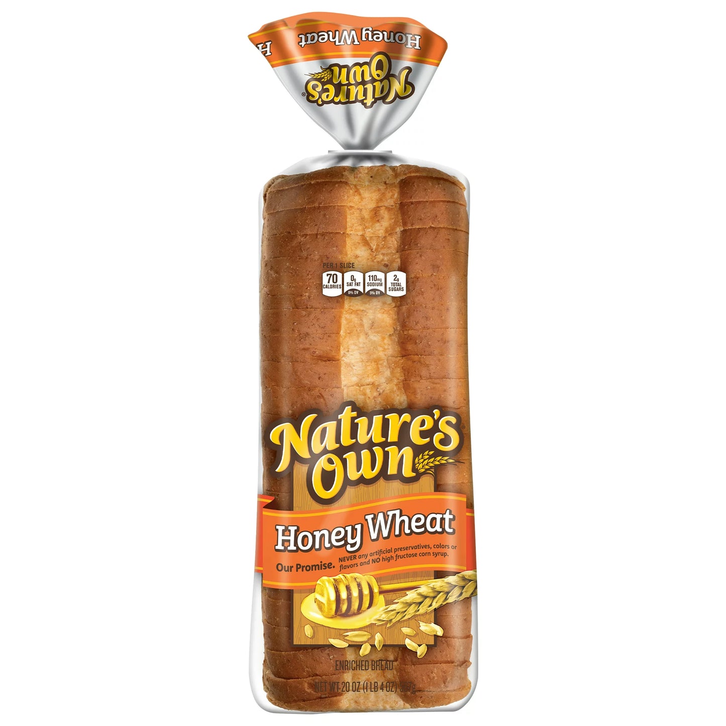 Nature's Own Honey Wheat Sandwich Bread Loaf, 20 oz -- Pack of 2