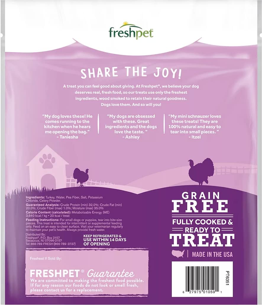 Freshpet Dog Joy Bacon, Turkey & Smoked Flavor Soft Treats for Dogs, 6 oz.