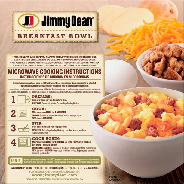Jimmy Dean Breakfast Bowl Fluffy Eggs, Potatoes, Sausage and Cheddar Cheese, 7 oz -- 4 Pack