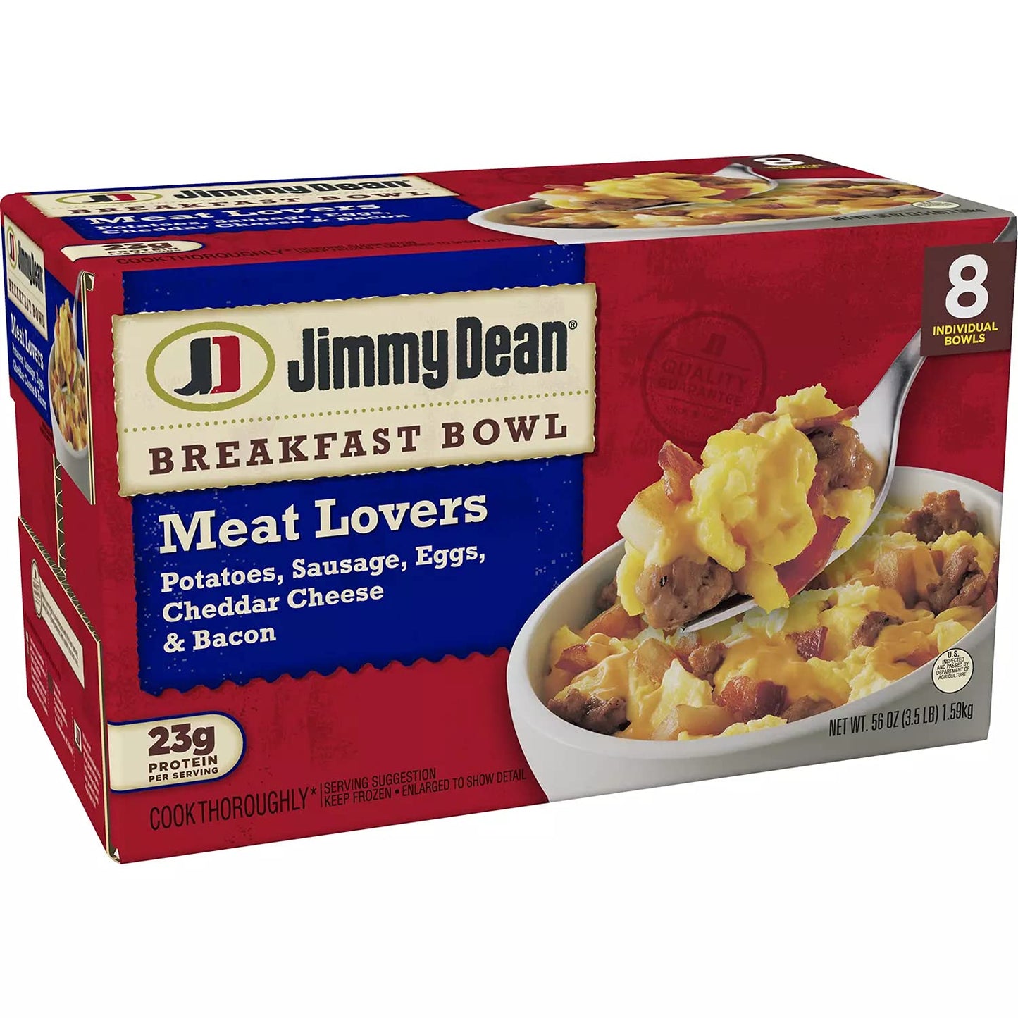 Jimmy Dean Party Pack - Meat Lovers Breakfast Bowls with Cheddar Cheese and Bacon and Jimmy Dean Sausage, Egg & Cheese Croissant