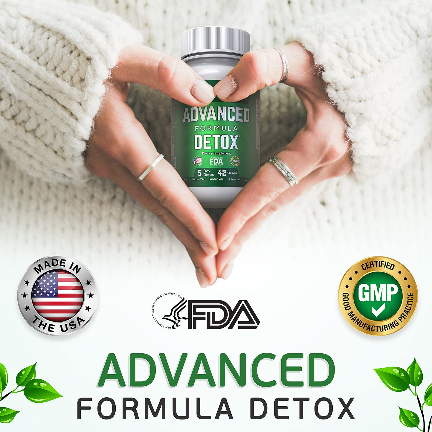 Salutem Vita Advance Formula Detox - Detox Kit - Advanced Formula Detox 3 pc, Multi Panel Test Cup 4pc - Supplement for Toxin Removal