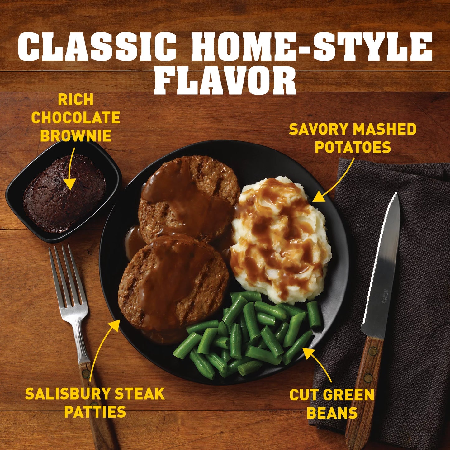 Hungry-Man Salisbury Steak Frozen Dinner, 16 oz -- Pack of 8