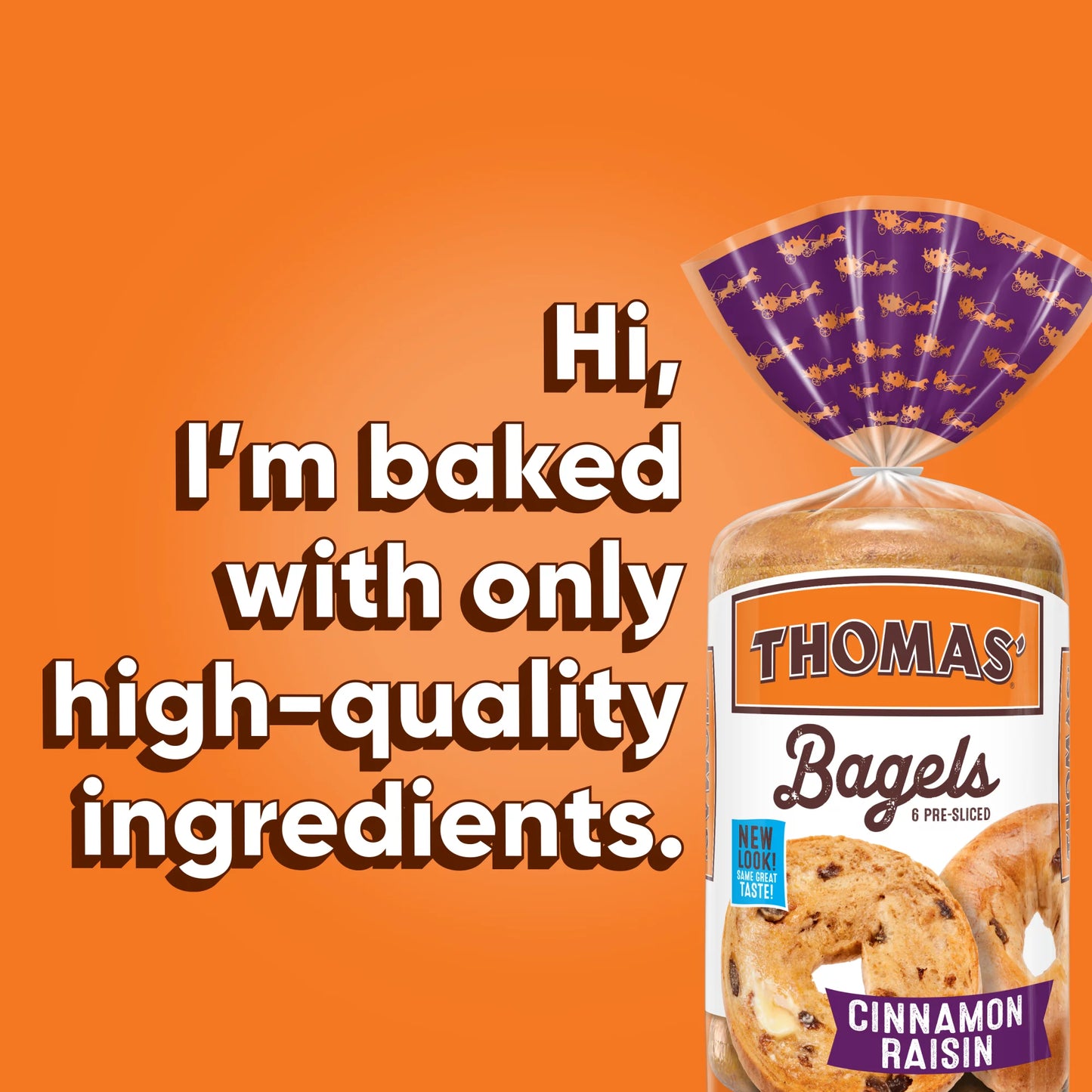 Thomas' Cinnamon Raisin Pre-Sliced Bagels, 6-Count -- Pack of 2