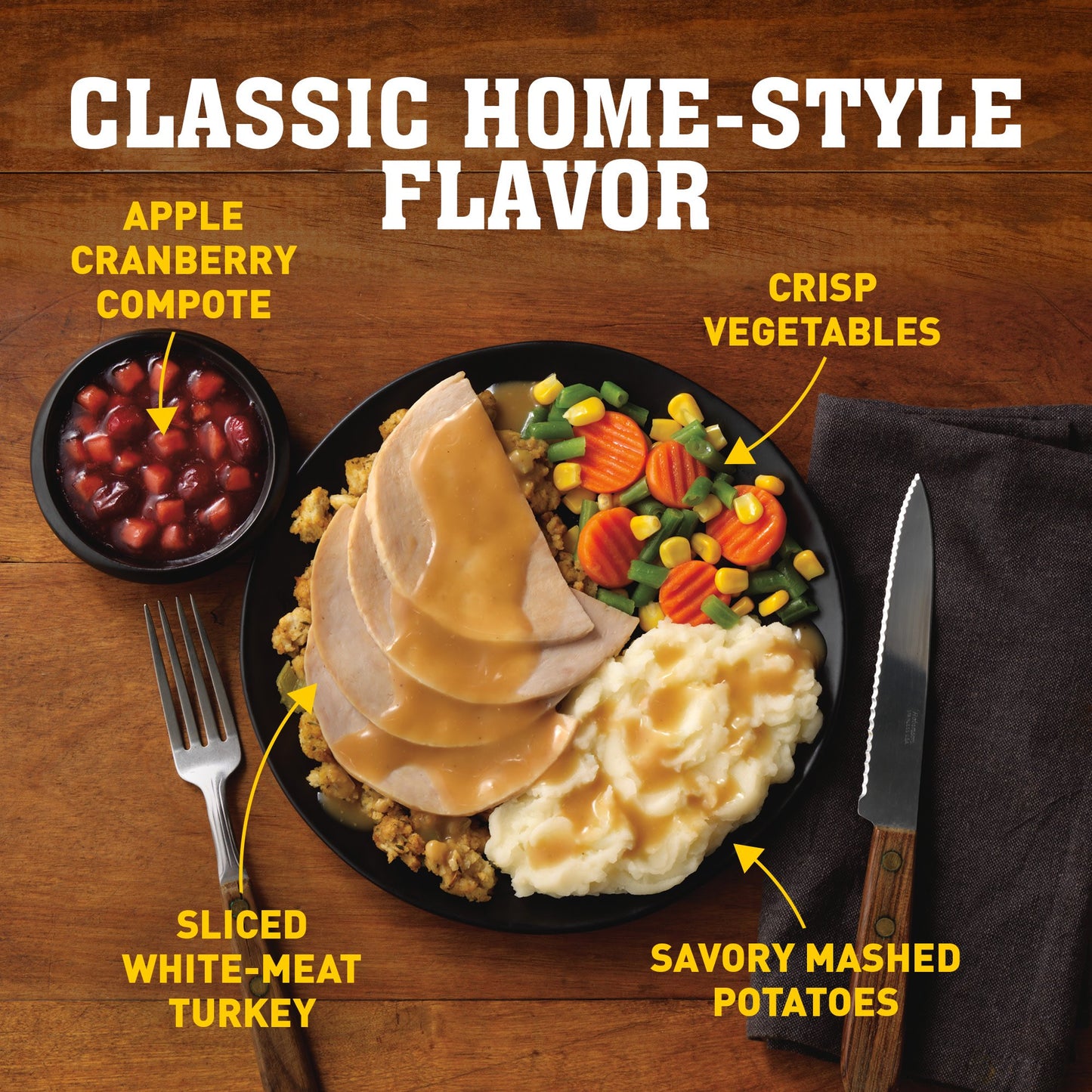 Hungry-Man Roasted Turkey Breast Frozen Dinner, 16 oz -- Pack of 8
