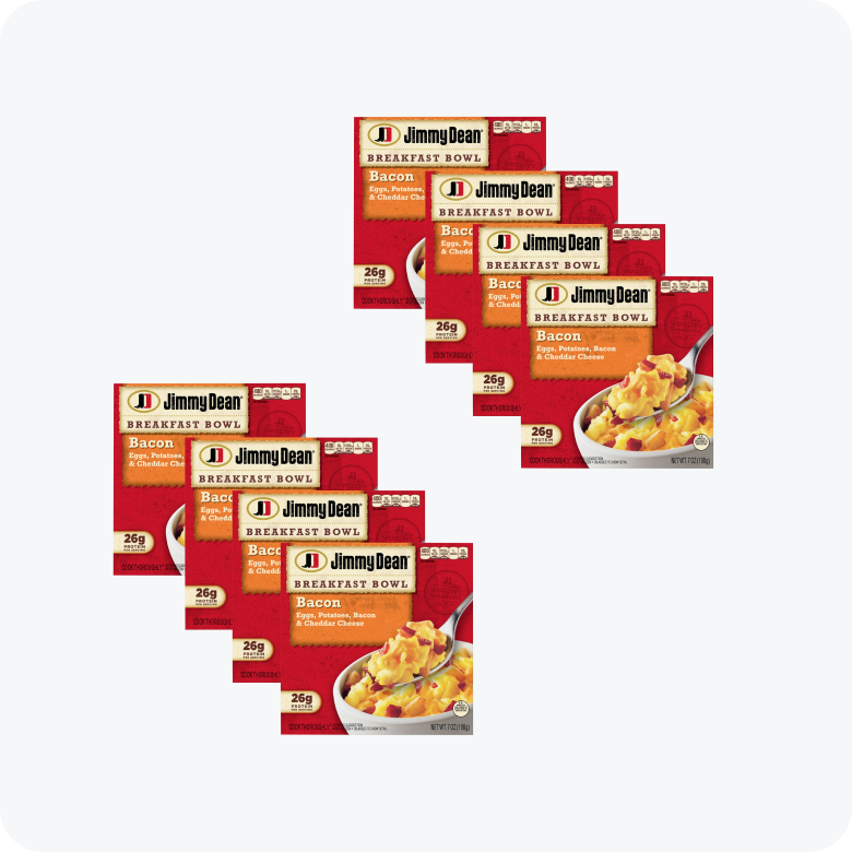 Jimmy Dean Breakfast Bowl Eggs, Potatoes, Bacon and Cheddar Cheese, 7 oz  -- 8 Pack