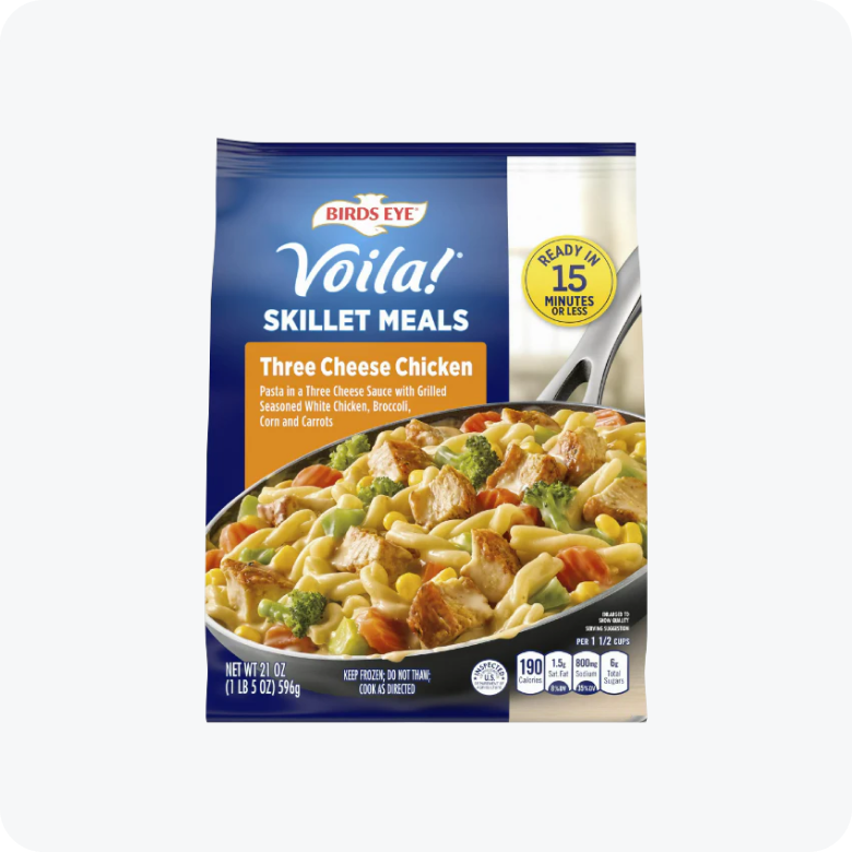 Birds Eye Voila! Three Cheese Chicken Skillet Frozen Meal, 21 oz -- 6 per case.