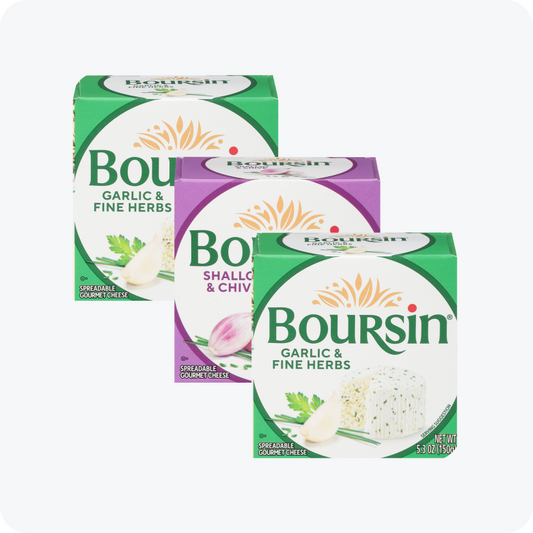 Boursin Variety Pk 3 ct 5.2 oz - Shallot and Chive (1), Boursin Garlic & Fine Herbs Cheese (2)