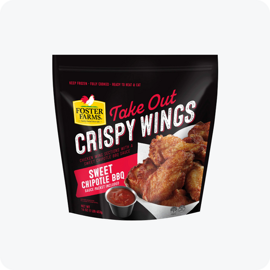 Foster Farms Chipotle BBQ Take Out Chicken Wings 16oz -- Pack of 3
