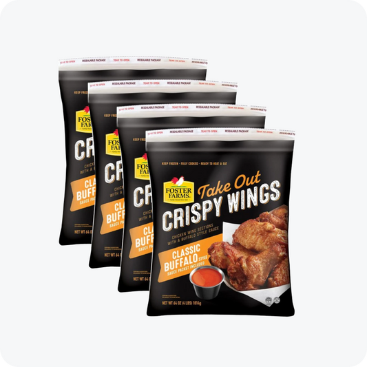 Foster Farms Take Out Crispy Chicken Wings, Classic Buffalo, 4 lbs -- Pack of 4