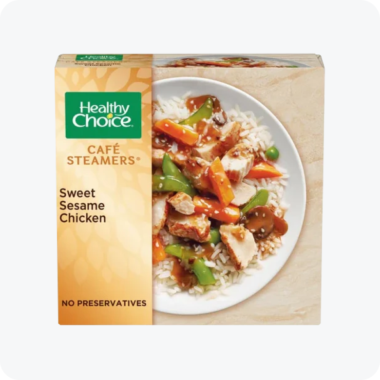 Healthy Choice Cafe Steamers Sweet Sesame Chicken Frozen Meal, 9.75 Ounce -- 8 per case.