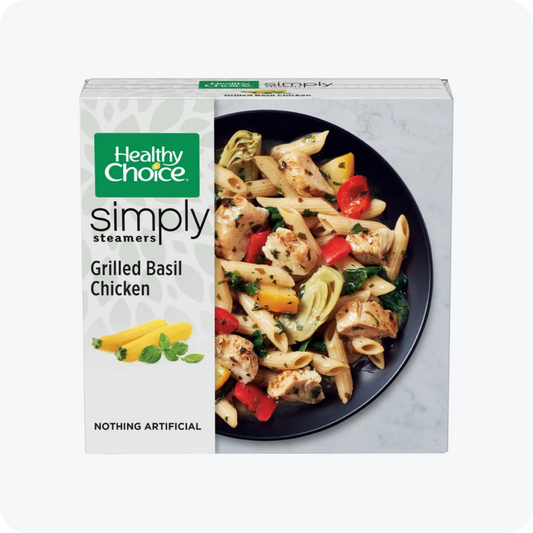 Healthy Choice Simply Steamers Grilled Basil Chicken Frozen Meal, 9.9 oz -- 8 per case.