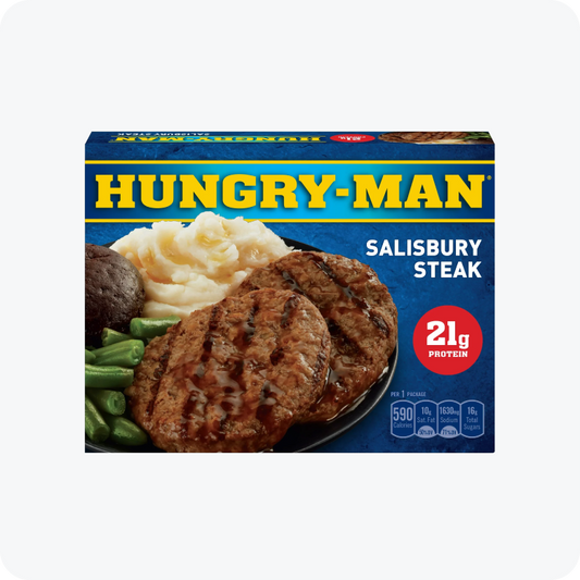 Hungry-Man Salisbury Steak Frozen Dinner, 16 oz -- Pack of 8