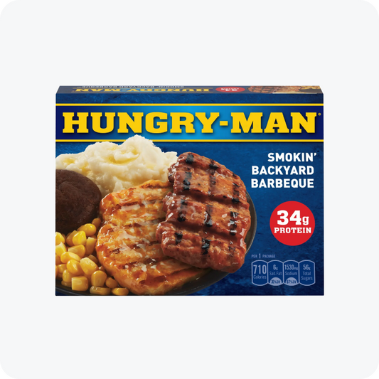 Hungry Man Smokin' Backyard BBQ Frozen Dinner, 15.25 oz -- Pack of 8