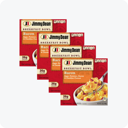 Jimmy Dean Breakfast Bowl Eggs, Potatoes, Bacon and Cheddar Cheese, 7 oz  -- 4 Pack