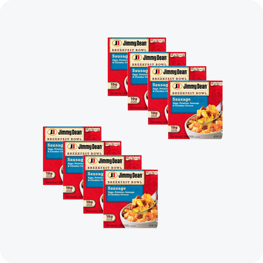 Jimmy Dean Breakfast Bowl Fluffy Eggs, Potatoes, Sausage and Cheddar Cheese, 7 oz  -- 8 per case.