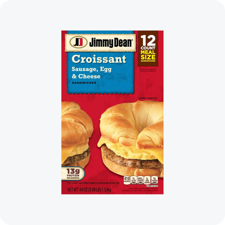 Jimmy Dean Croissant Sausage, Egg and Cheese - Frozen Sandwiches - Breakfast On-the-Go