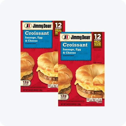 Jimmy Dean Croissant Sausage, Egg and Cheese - Frozen Sandwiches - Breakfast On-the-Go