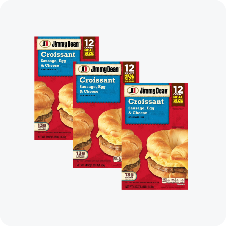 Jimmy Dean Croissant Sausage, Egg and Cheese - Frozen Sandwiches - Breakfast On-the-Go