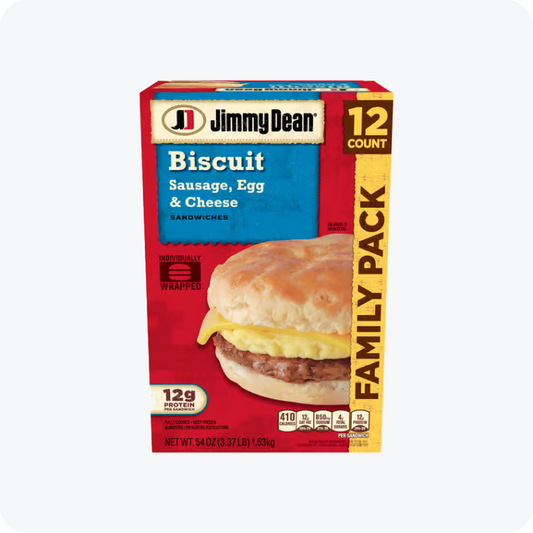 Jimmy Dean Sausage, Egg & Cheese Biscuit Sandwiches (12 ct., 54 oz.)