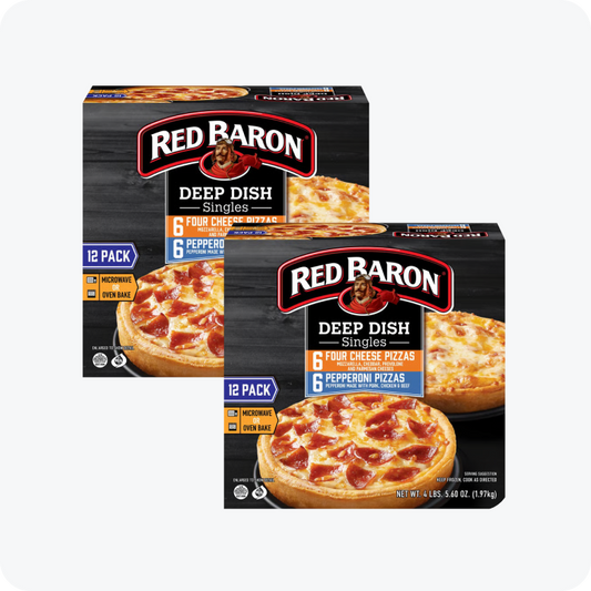 Red Baron Deep Dish Pizza Singles, Variety Pack