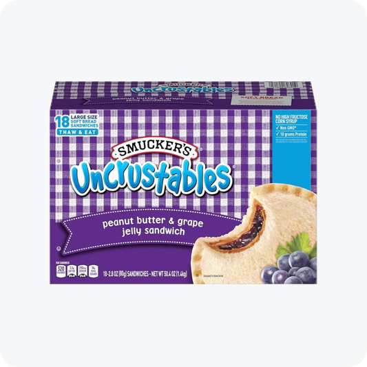 Smucker's Uncrustables Peanut Butter & Grape Jelly Sandwich, 18 x 2.8 oz.