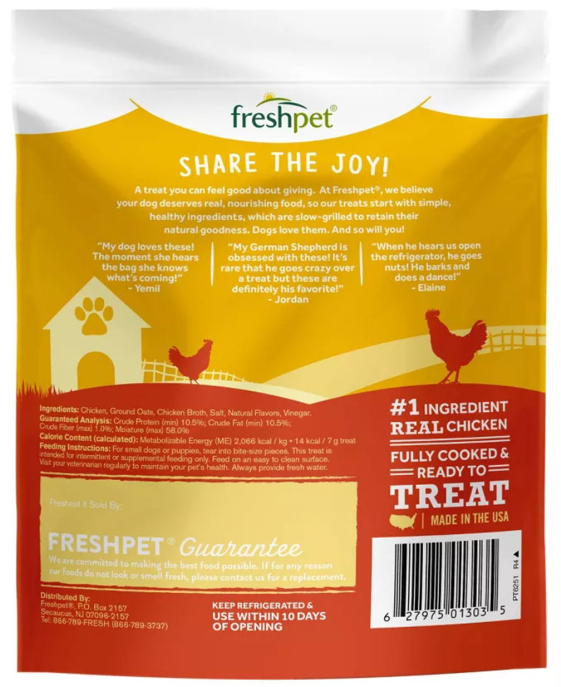 Freshpet Dog Joy Chicken Flavor Soft Treats for Dogs, 6.4 oz.