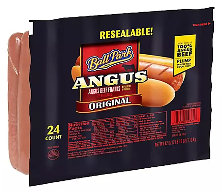 Ball Park Original Length Angus Beef Hot Dogs, 24 ct.