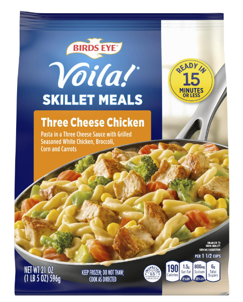 Birds Eye Voila! Three Cheese Chicken Skillet Frozen Meal, 21 oz -- 6 per case.