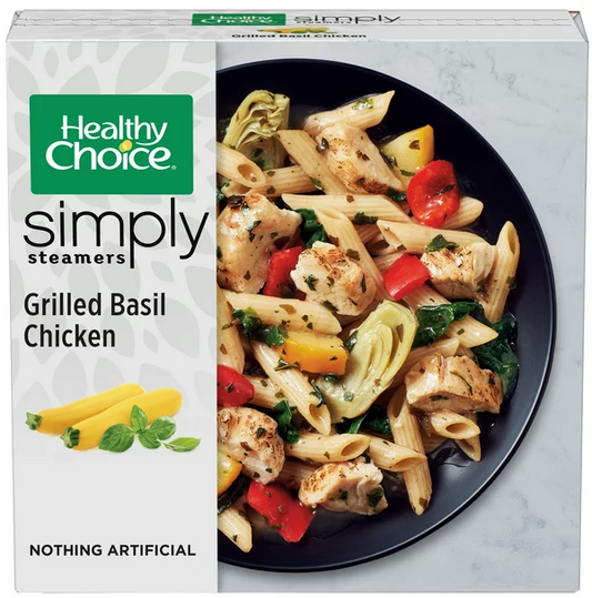 Healthy Choice Simply Steamers Grilled Basil Chicken Frozen Meal, 9.9 oz -- 8 per case.