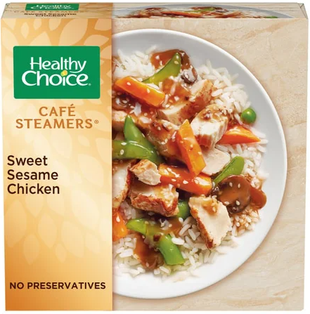 Healthy Choice Cafe Steamers Sweet Sesame Chicken Frozen Meal, 9.75 Ounce -- 8 per case.
