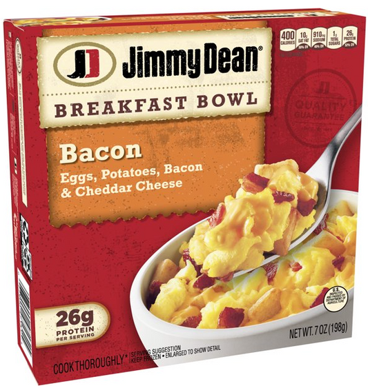 Jimmy Dean Breakfast Bowl Eggs, Potatoes, Bacon and Cheddar Cheese, 7 oz  -- 8 Pack