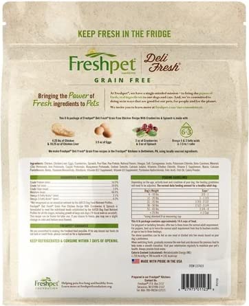 Freshpet Select Deli Fresh, Chiken Recipe with Cranberries & Spinach, Grain Free, Complete Meal Bag 6 lbs