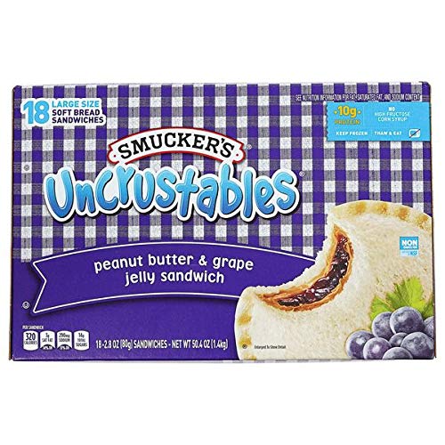 Smucker's Uncrustables Peanut Butter & Grape Jelly Sandwich, 18 x 2.8 oz.