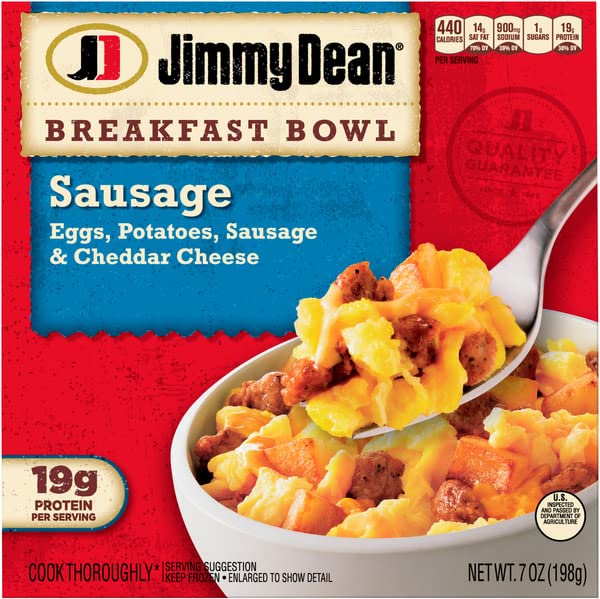 Jimmy Dean Breakfast Bowl Fluffy Eggs, Potatoes, Sausage and Cheddar Cheese, 7 oz  -- 4 Pack