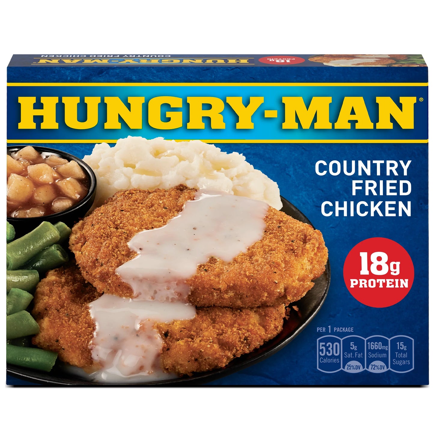 Hungry-Man Country Fried Chicken Frozen Dinner, 16 oz -- Pack of 8