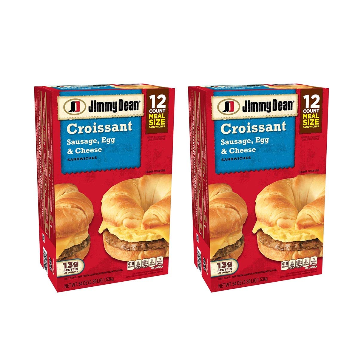 Jimmy Dean Croissant Sausage, Egg and Cheese - Frozen Sandwiches - Breakfast On-the-Go