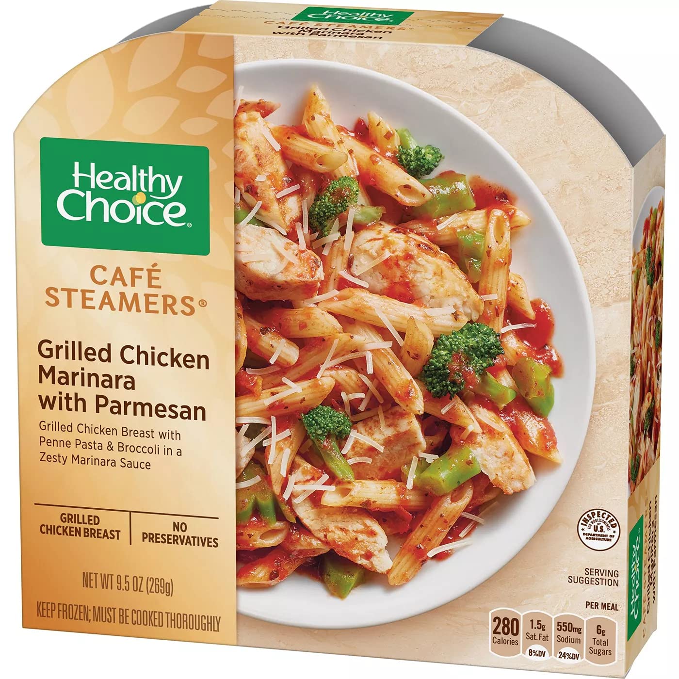 Healthy Choice Combo Pack, 2pcChicken Broccoli Alfredo, 2pc Beef Teriyaki, 2pc Creamy Spinach and Tomato Linguini, 2pc Grilled Chicken Marinara with Parmesan