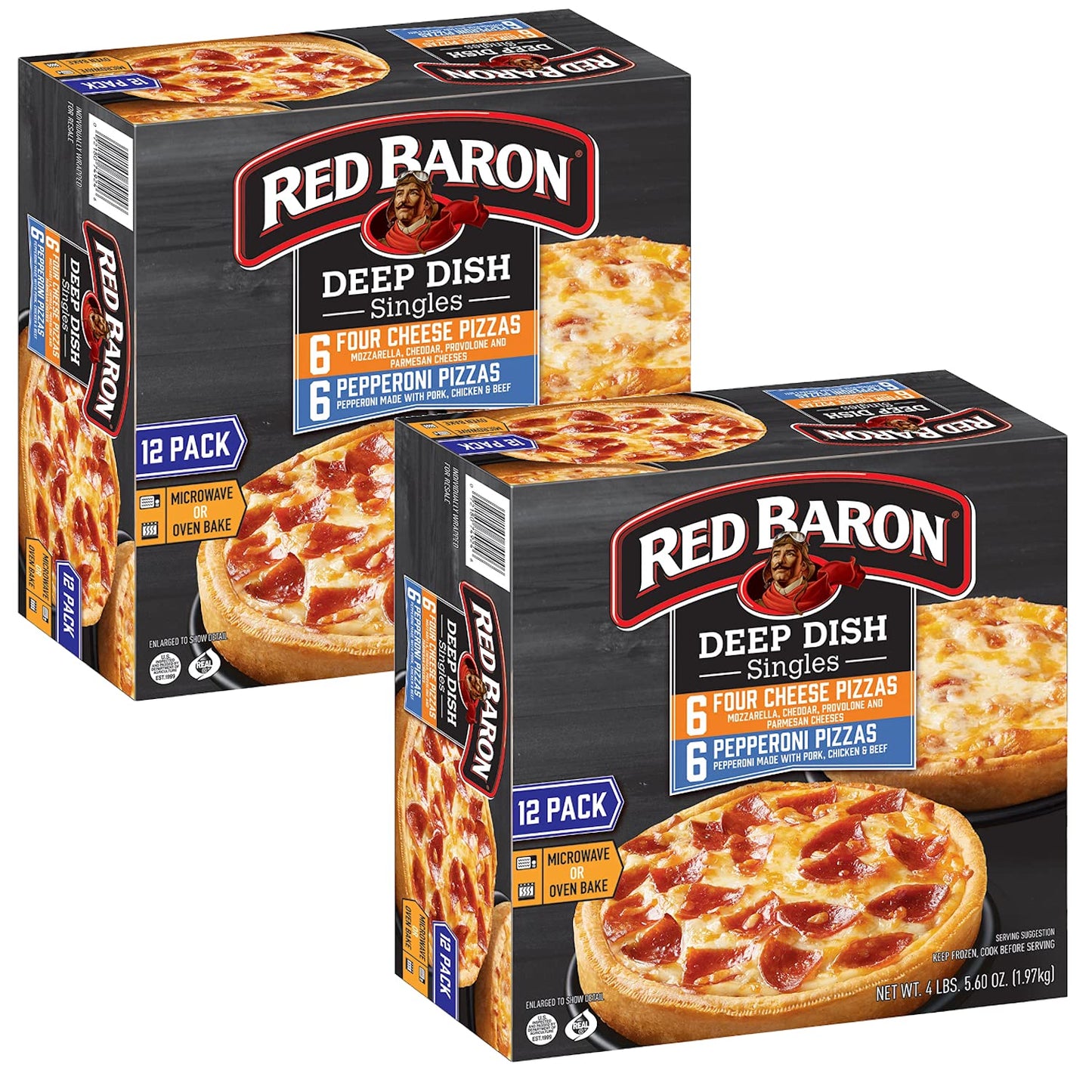 Red Baron Deep Dish Pizza Singles, Variety Pack