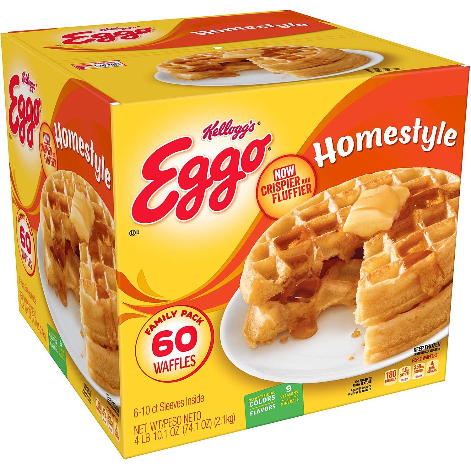 Eggo Frozen Waffles Homestyle Family Pack 74.1 oz, 60 count
