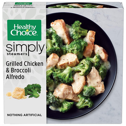 Healthy Choice Café Steamers Variety Pack - 2 Grilled Chicken Marinara with Parmesan - 2 Asian Inspired Beef Teriyaki - 2 Grilled Chicken & Broccoli Alfredo Frozen Meal