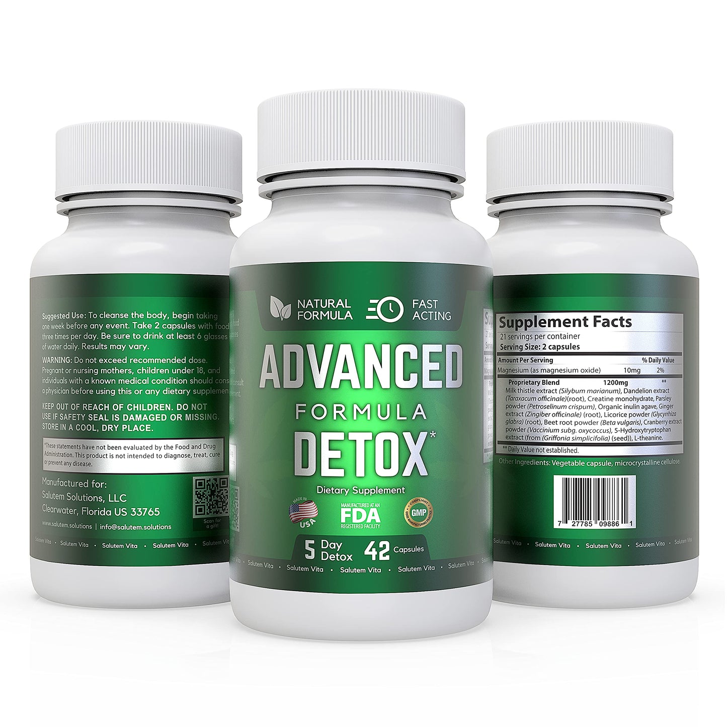 Salutem Vita Advance Formula Detox - Supplement for Toxin Removal