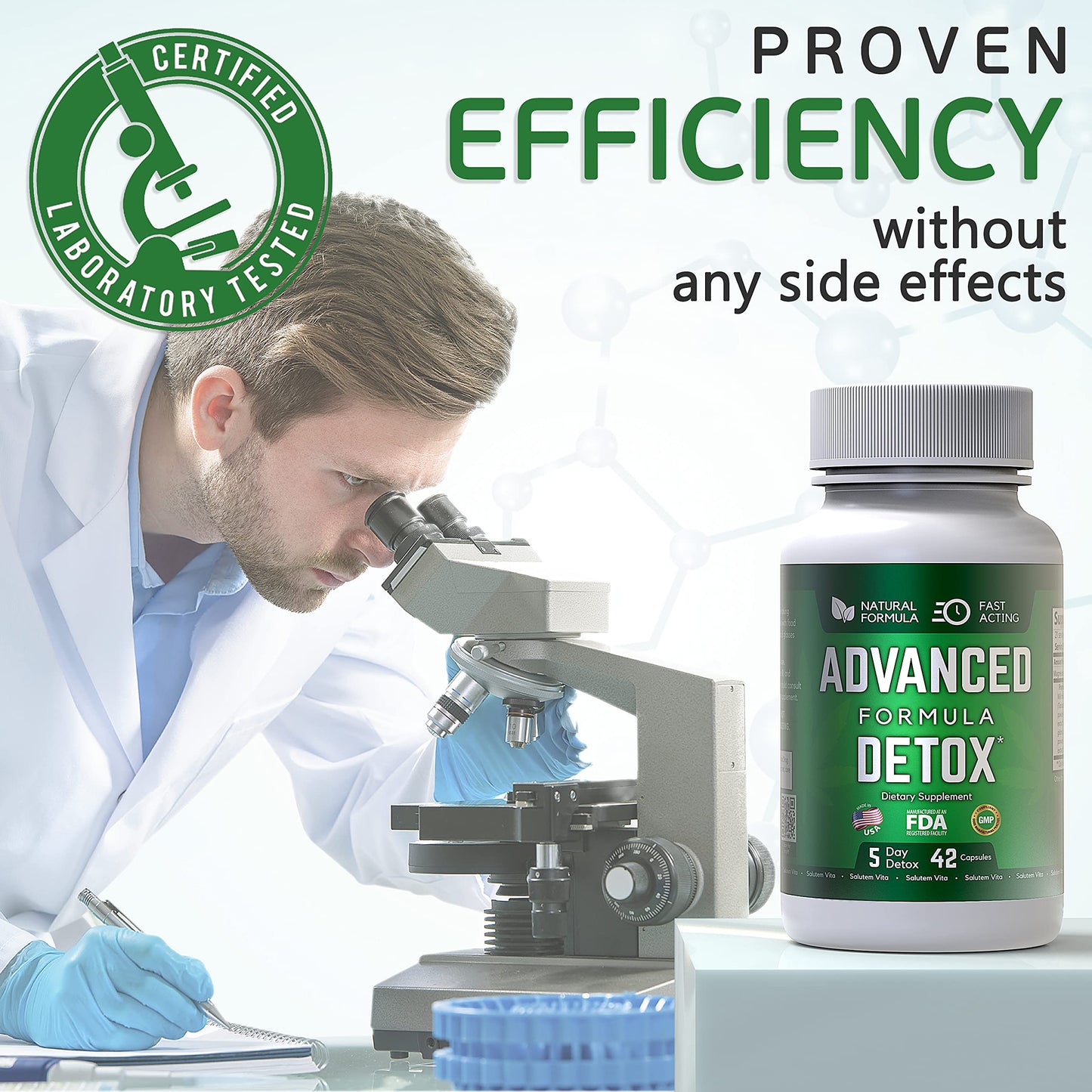 Salutem Vita Advance Formula Detox - Detox Kit - Advanced Formula Detox 3 pc, Multi Panel Test Cup 4pc - Supplement for Toxin Removal