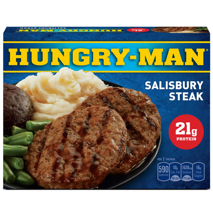 Hungry-Man Salisbury Steak Frozen Dinner, 16 oz -- Pack of 8